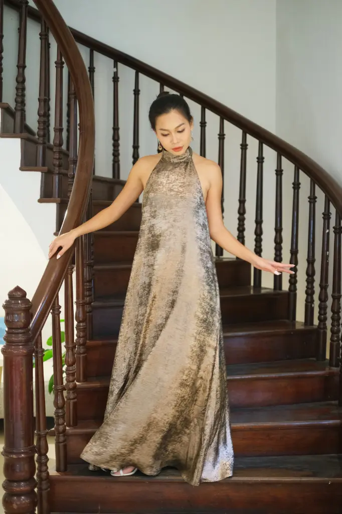 [S_GAIA_LONG_XS] Gaia - Brown Long Silk (XS)