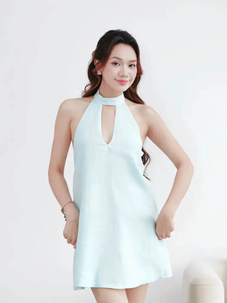 Turquoise - Mint Blue Short Linen