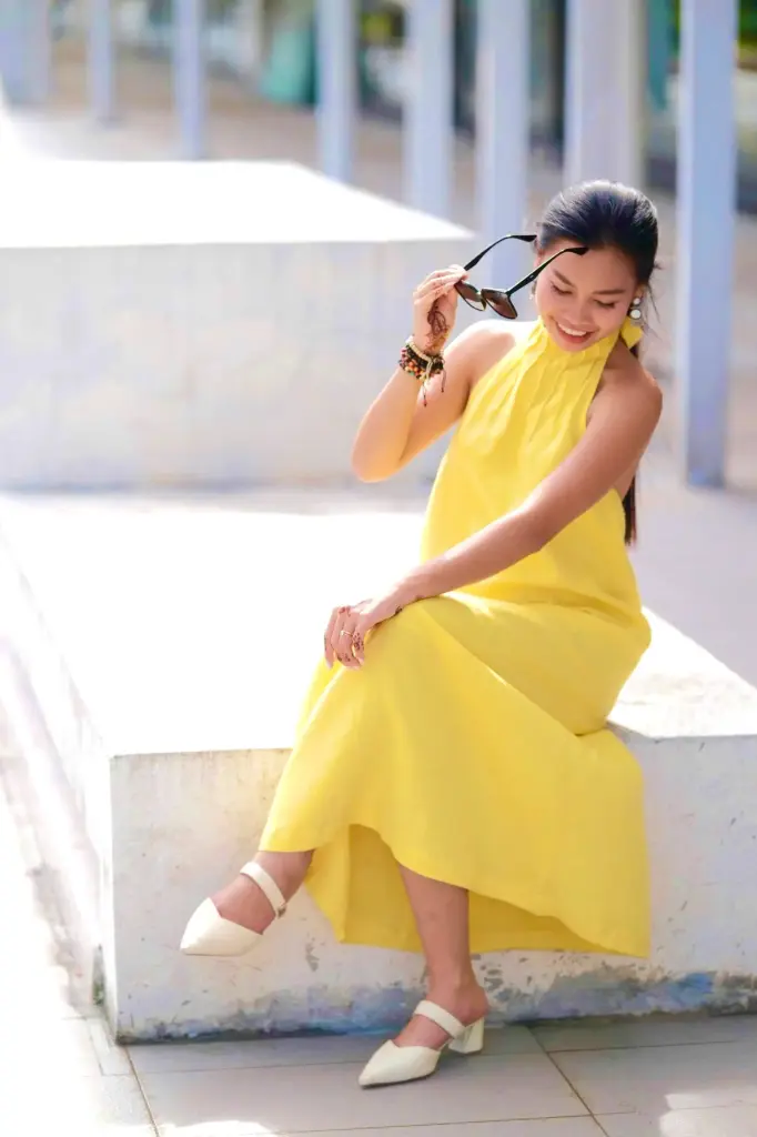 [L_SOLEIL_LONG_XS] Soleil - Yellow Long Linen (XS)